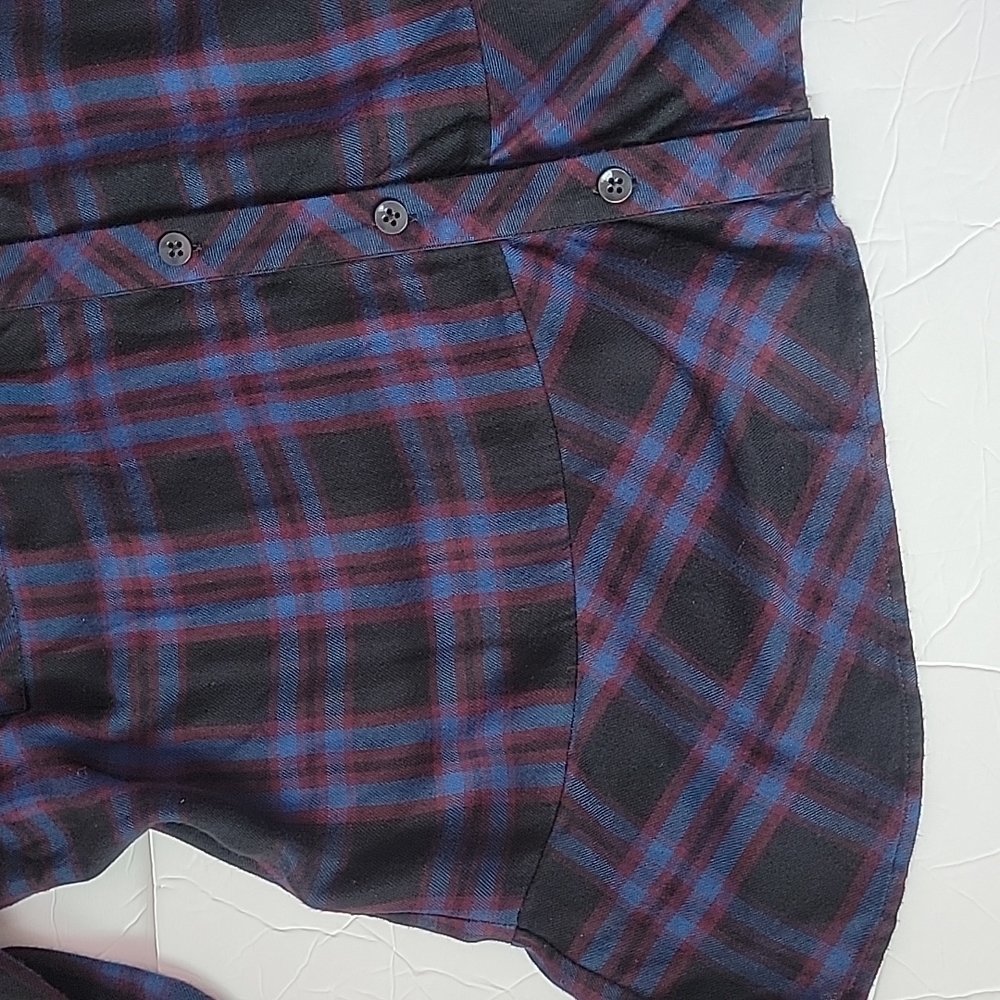 CABI Moody Plaid Button Up Flowy Peplum Tunic Shirt/M. - Picture 8 of 12